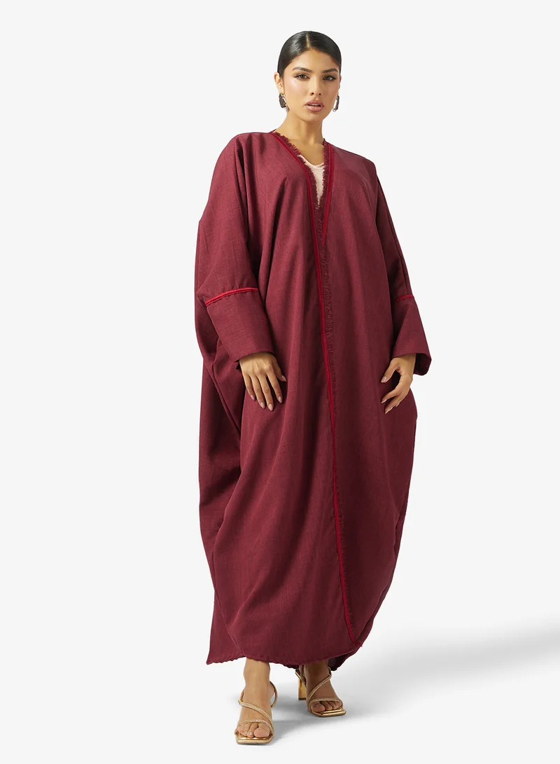 hayas closet  Embellished Open Front Abaya for Women | Best Price UAE